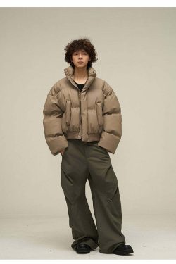 WLEXT Y2K Layered Puffer Jacket - Retro 90s Grunge, Summer Outfits, and Pastel Goth Fashion