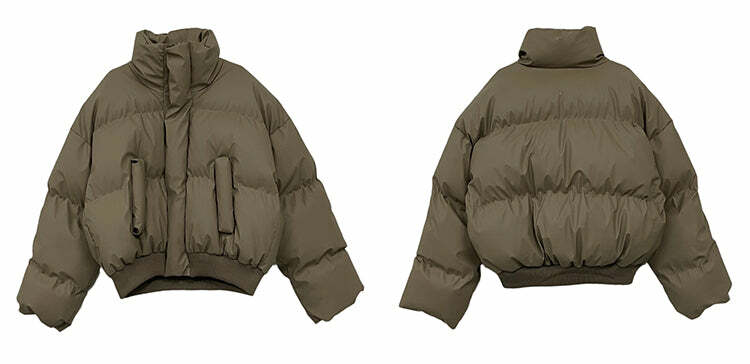 WLEXT Y2K Layered Puffer Jacket - Retro 90s Grunge, Summer Outfits, and Pastel Goth Fashion