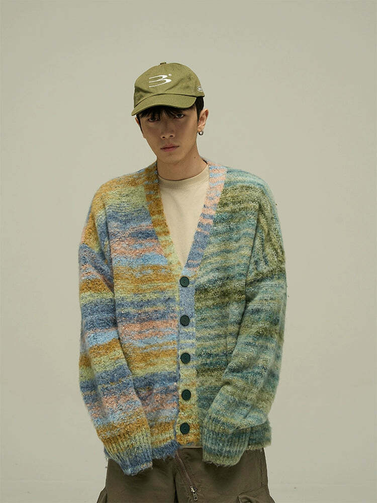 WLNEXT 'Dopamine' Contrast Cardigan - Y2K Summer, 90s Grunge, Retro Style, Pastel Goth Outfits