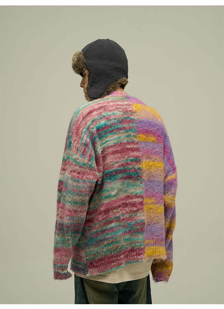 WLNEXT 'Dopamine' Contrast Cardigan - Y2K Summer, 90s Grunge, Retro Style, Pastel Goth Outfits