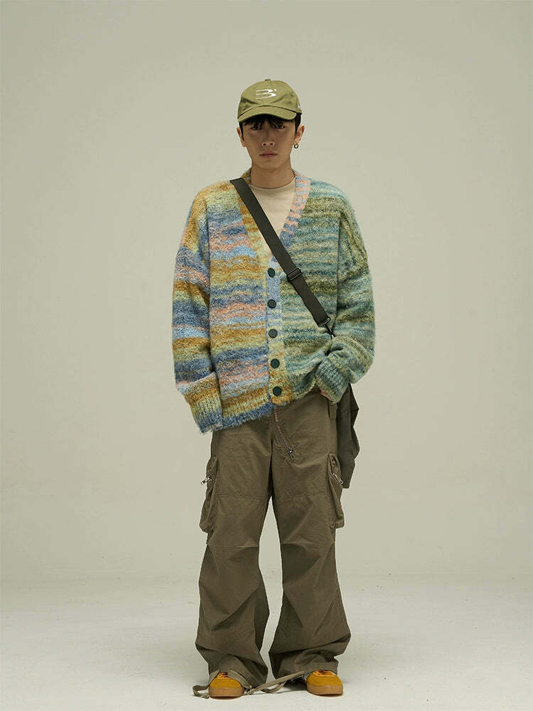 WLNEXT 'Dopamine' Contrast Cardigan - Y2K Summer, 90s Grunge, Retro Style, Pastel Goth Outfits