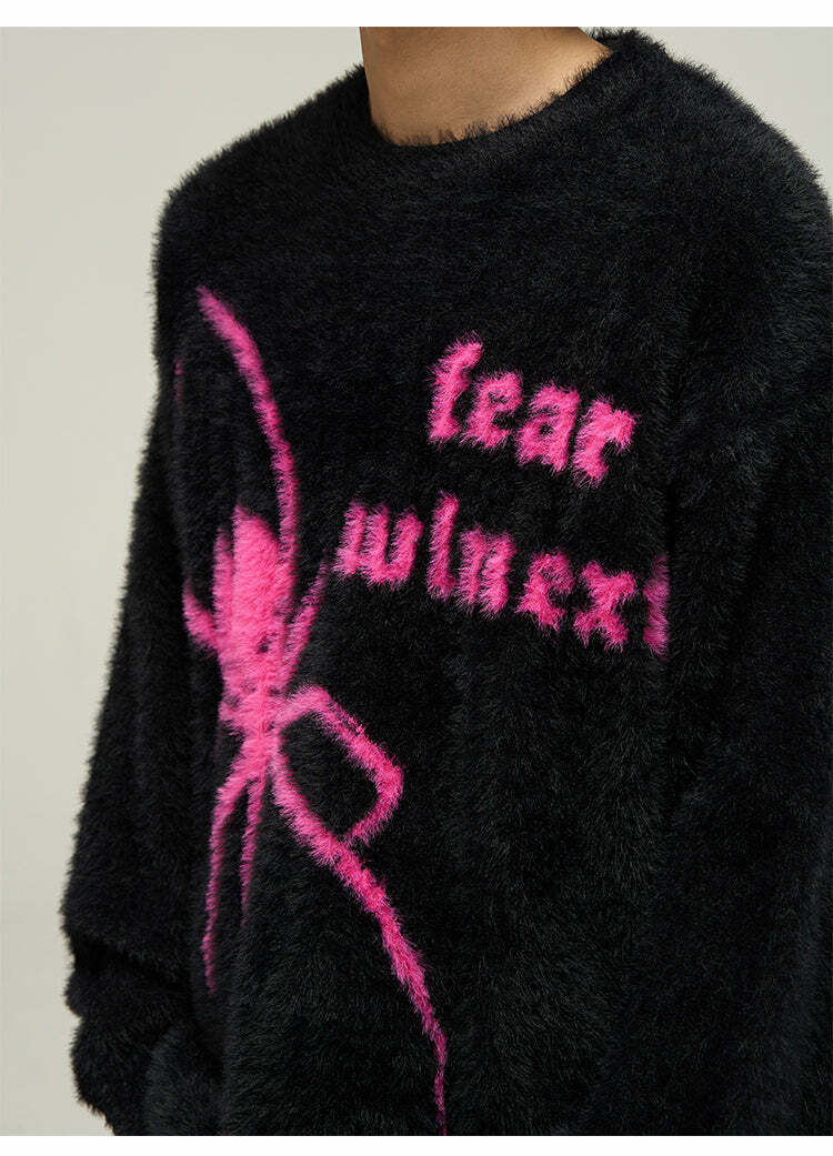 WLNEXT 'Fear the Spider' Sweater - Y2K Grunge, 90s Fashion, Retro Style, Gothic Y2K Out