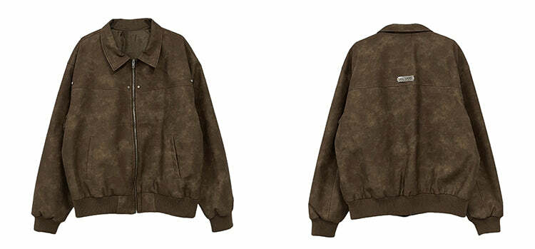WLNEXT Distressed Faux Leather Jacket - Y2K Grunge, 90s Fashion, Retro Style, Y2K Summer Outfits