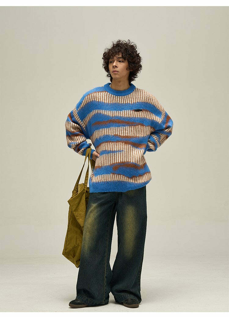 WLNEXT Double Striped Sweater - Y2K Summer, 90s Grunge, Retro Style, Y2K Club & Party Outfits