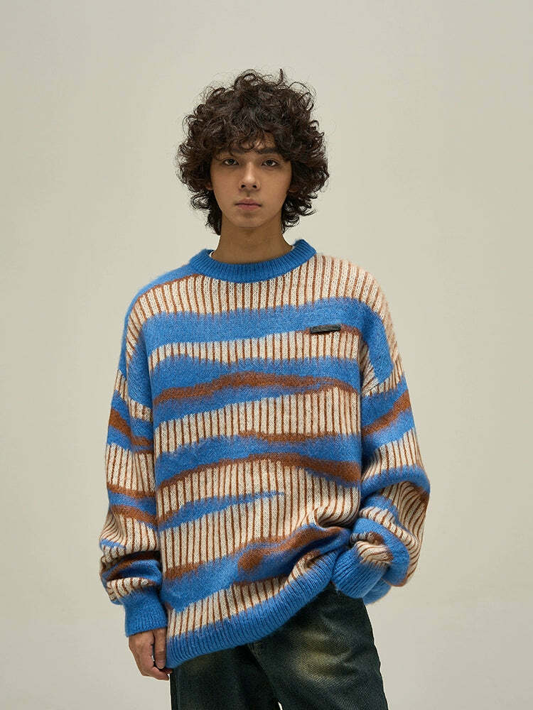 WLNEXT Double Striped Sweater - Y2K Summer, 90s Grunge, Retro Style, Y2K Club & Party Outfits