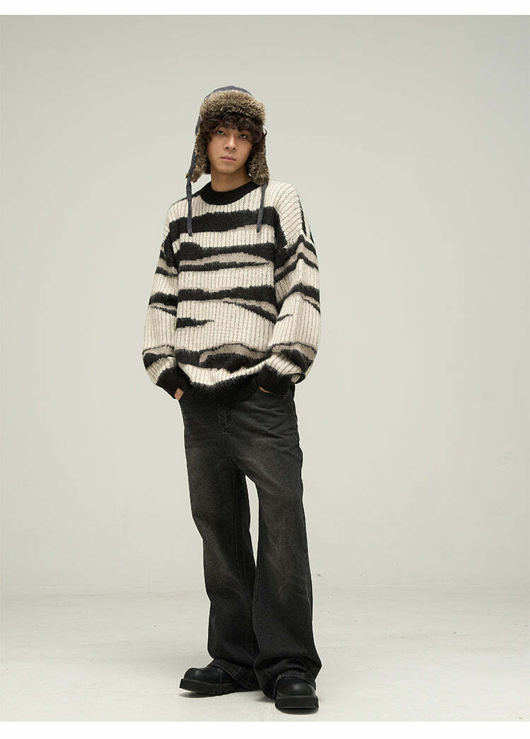 WLNEXT Double Striped Sweater - Y2K Summer, 90s Grunge, Retro Style, Y2K Club & Party Outfits