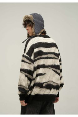 WLNEXT Double Striped Sweater - Y2K Summer, 90s Grunge, Retro Style, Y2K Club & Party Outfits