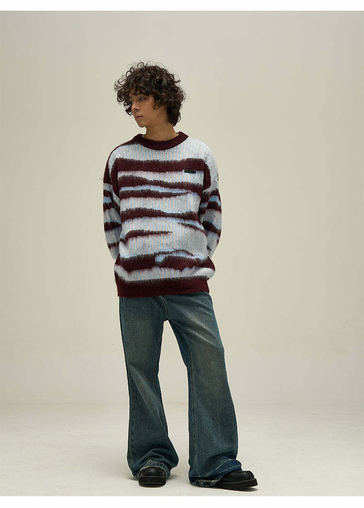 WLNEXT Double Striped Sweater - Y2K Summer, 90s Grunge, Retro Style, Y2K Club & Party Outfits
