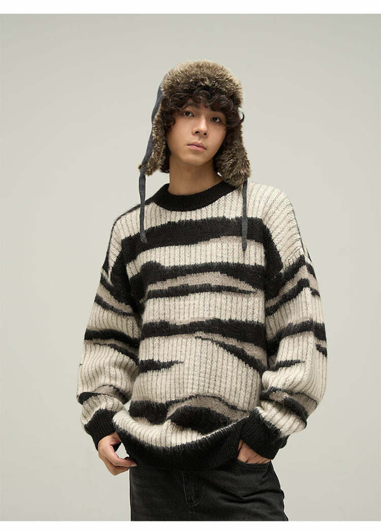 WLNEXT Double Striped Sweater - Y2K Summer, 90s Grunge, Retro Style, Y2K Club & Party Outfits