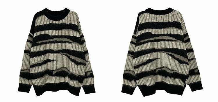 WLNEXT Double Striped Sweater - Y2K Summer, 90s Grunge, Retro Style, Y2K Club & Party Outfits