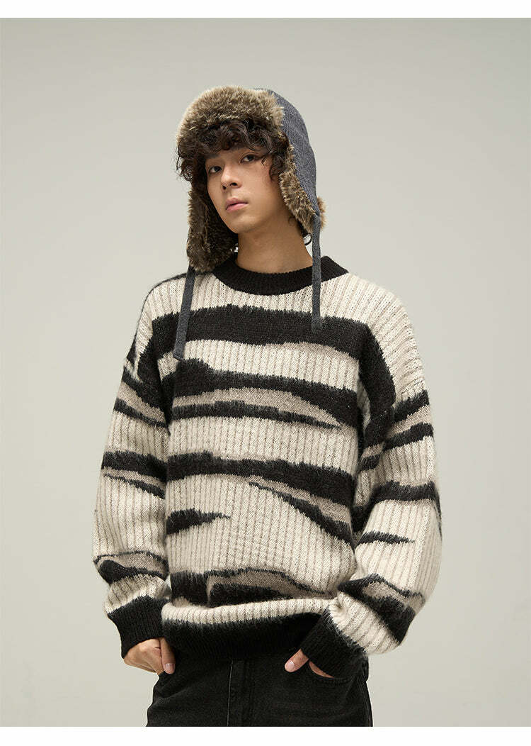 WLNEXT Double Striped Sweater - Y2K Summer, 90s Grunge, Retro Style, Y2K Club & Party Outfits