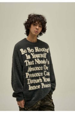 WLNEXT Inner Peace Sweater - Y2K Summer Grunge, 90s Retro, Pastel Goth, Y2K Club & Party Out
