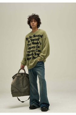 WLNEXT Inner Peace Sweater - Y2K Summer Grunge, 90s Retro, Pastel Goth, Y2K Club & Party Out