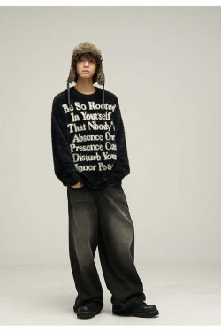 WLNEXT Inner Peace Sweater - Y2K Summer Grunge, 90s Retro, Pastel Goth, Y2K Club & Party Out