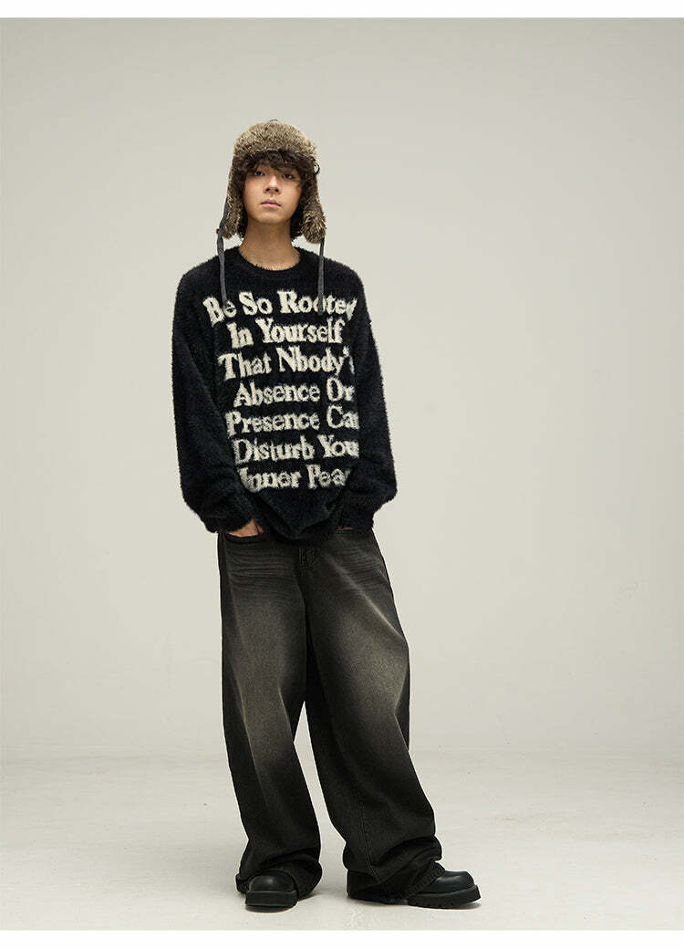WLNEXT Inner Peace Sweater - Y2K Summer Grunge, 90s Retro, Pastel Goth, Y2K Club & Party Out