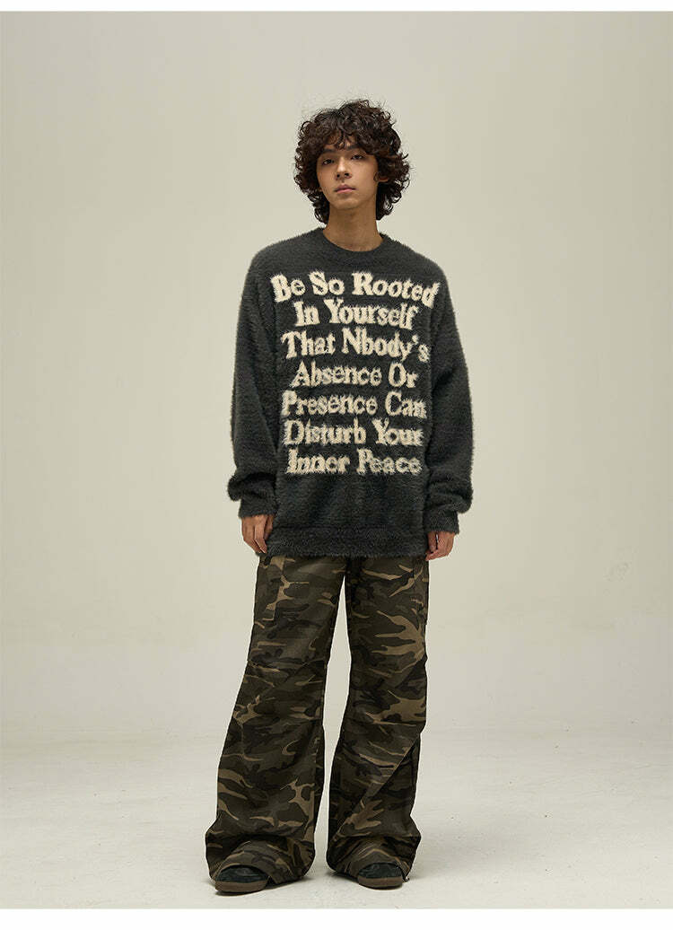 WLNEXT Inner Peace Sweater - Y2K Summer Grunge, 90s Retro, Pastel Goth, Y2K Club & Party Out