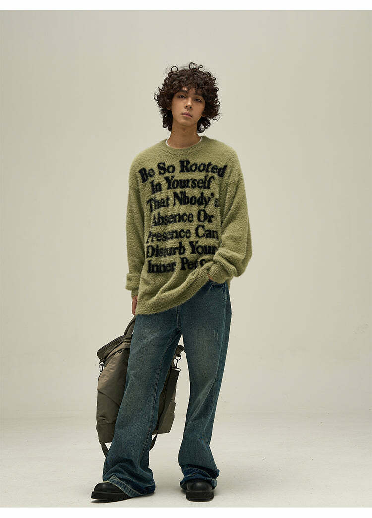 WLNEXT Inner Peace Sweater - Y2K Summer Grunge, 90s Retro, Pastel Goth, Y2K Club & Party Out
