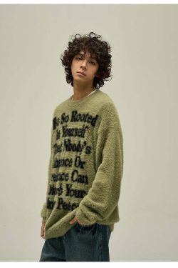 WLNEXT Inner Peace Sweater - Y2K Summer Grunge, 90s Retro, Pastel Goth, Y2K Club & Party Out