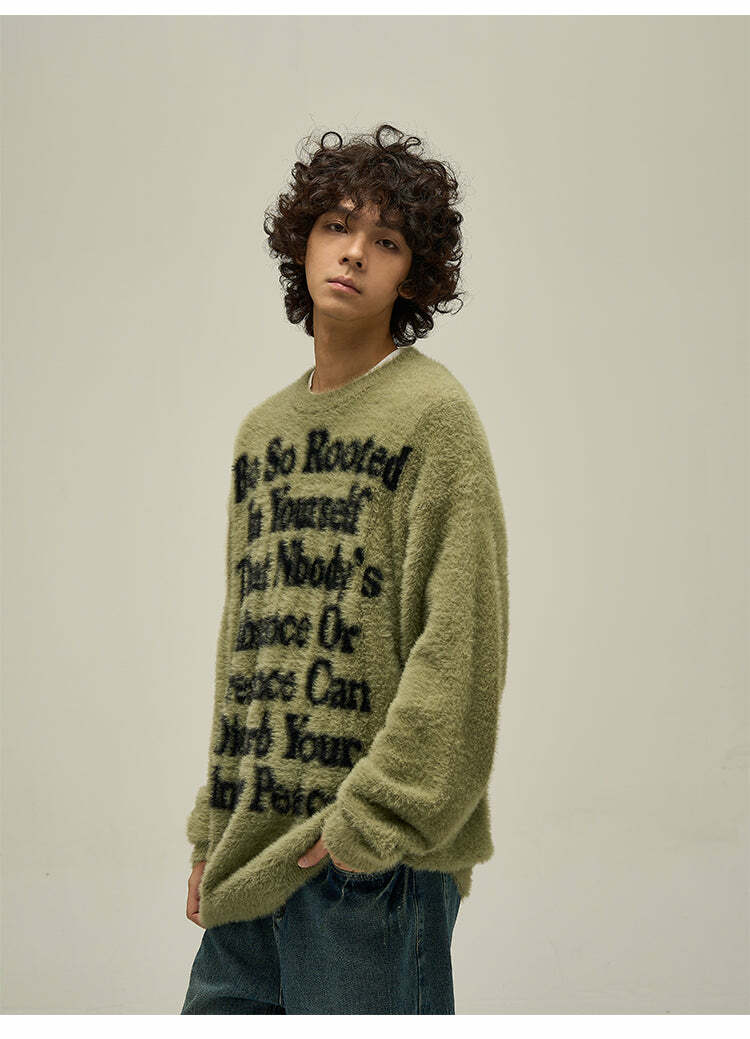 WLNEXT Inner Peace Sweater - Y2K Summer Grunge, 90s Retro, Pastel Goth, Y2K Club & Party Out