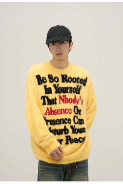 WLNEXT Inner Peace Sweater - Y2K Summer Grunge, 90s Retro, Pastel Goth, Y2K Club & Party Out