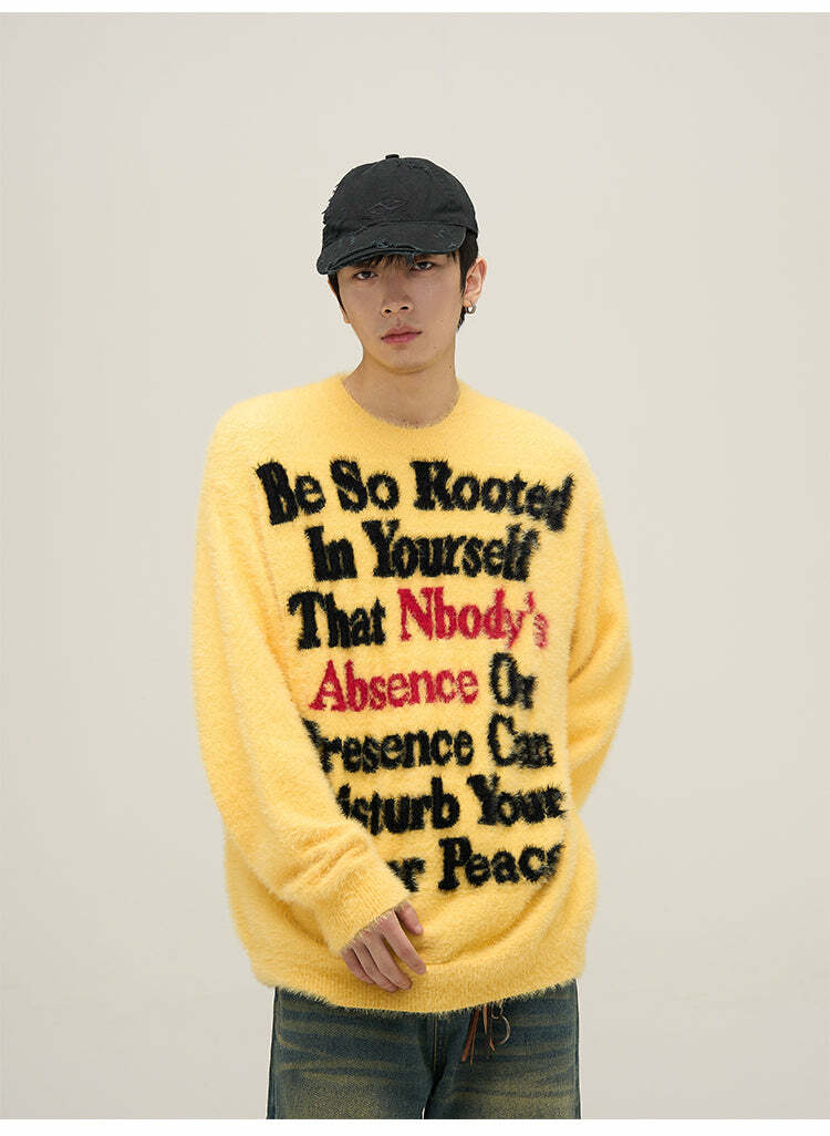 WLNEXT Inner Peace Sweater - Y2K Summer Grunge, 90s Retro, Pastel Goth, Y2K Club & Party Out