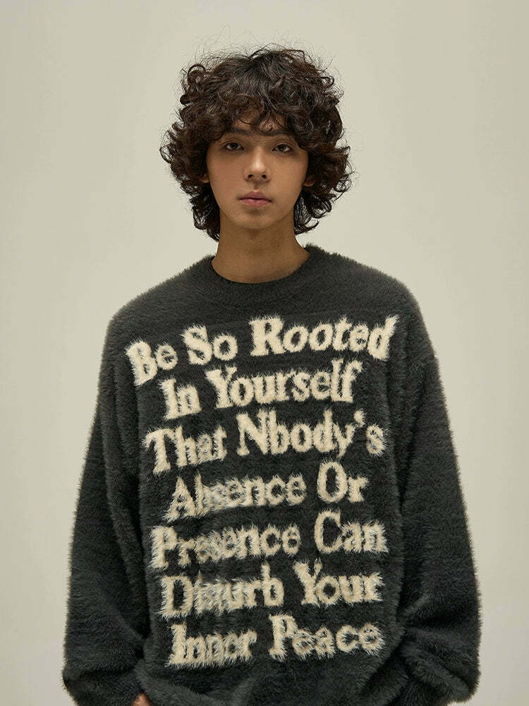 WLNEXT Inner Peace Sweater - Y2K Summer Grunge, 90s Retro, Pastel Goth, Y2K Club & Party Out