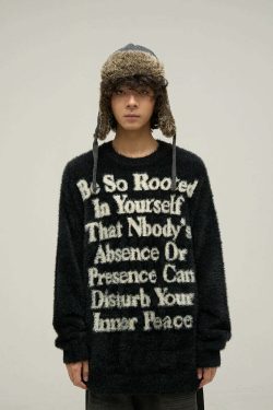WLNEXT Inner Peace Sweater - Y2K Summer Grunge, 90s Retro, Pastel Goth, Y2K Club & Party Out