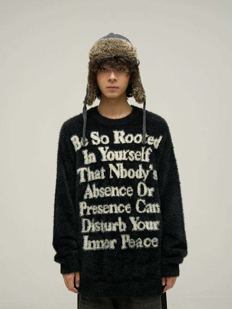WLNEXT Inner Peace Sweater - Y2K Summer Grunge, 90s Retro, Pastel Goth, Y2K Club & Party Out