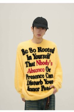 WLNEXT Inner Peace Sweater - Y2K Summer Grunge, 90s Retro, Pastel Goth, Y2K Club & Party Out