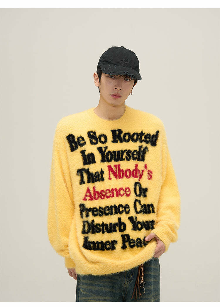 WLNEXT Inner Peace Sweater - Y2K Summer Grunge, 90s Retro, Pastel Goth, Y2K Club & Party Out