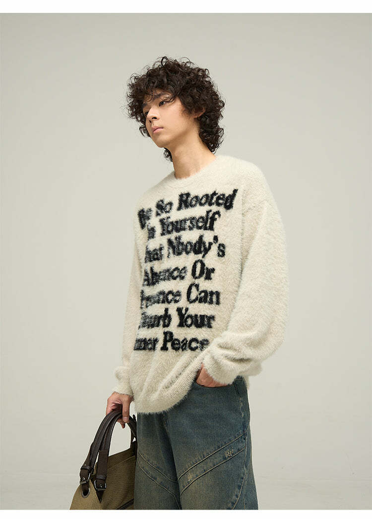 WLNEXT Inner Peace Sweater - Y2K Summer Grunge, 90s Retro, Pastel Goth, Y2K Club & Party Out