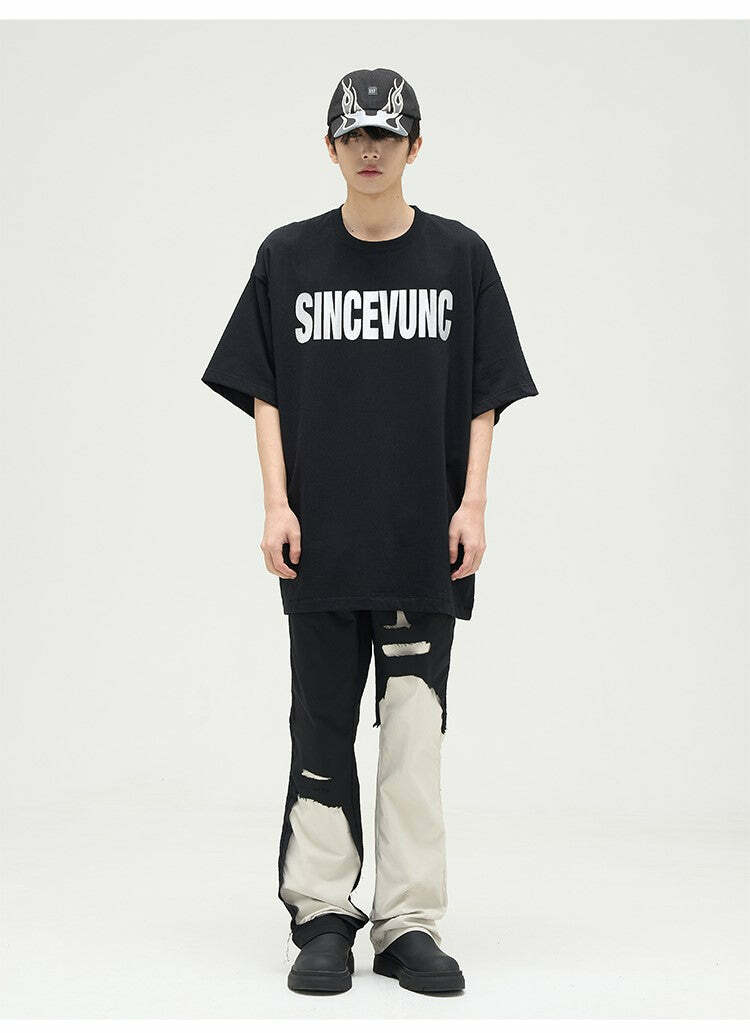 WLNEXT Two-Tone Trousers - Y2K Summer Grunge, 90s Retro, Pastel Goth, Y2K Club &