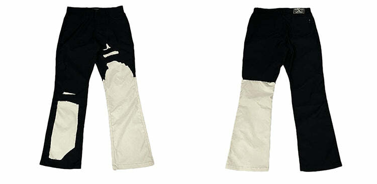 WLNEXT Two-Tone Trousers - Y2K Summer Grunge, 90s Retro, Pastel Goth, Y2K Club &