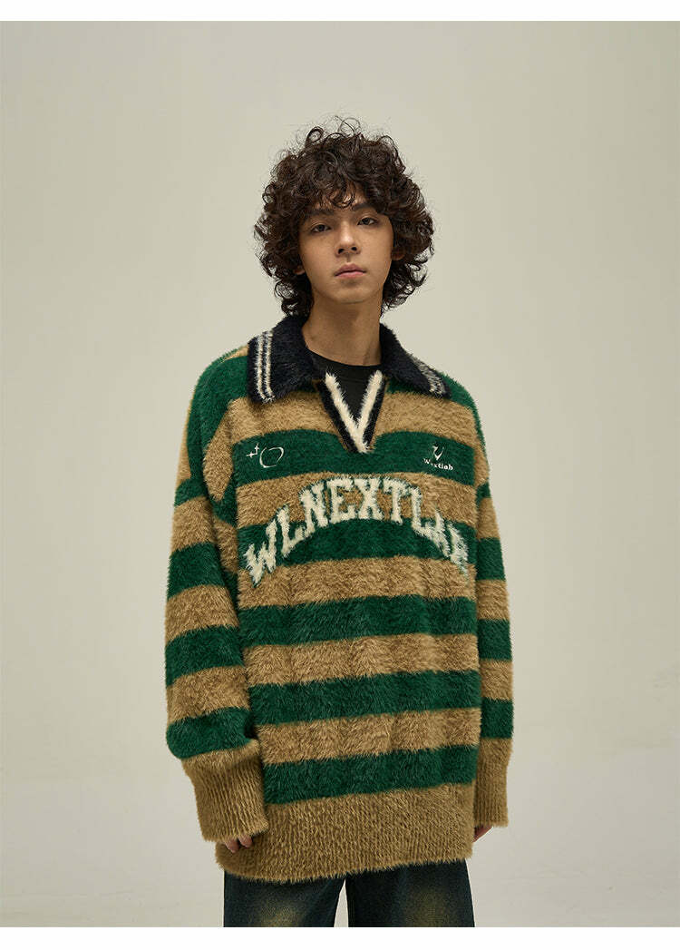 WLNEXT Y2K Collared Sweater - Retro 90s Grunge, Summer Outfits, Pastel Goth Fashion