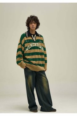 WLNEXT Y2K Collared Sweater - Retro 90s Grunge, Summer Outfits, Pastel Goth Fashion