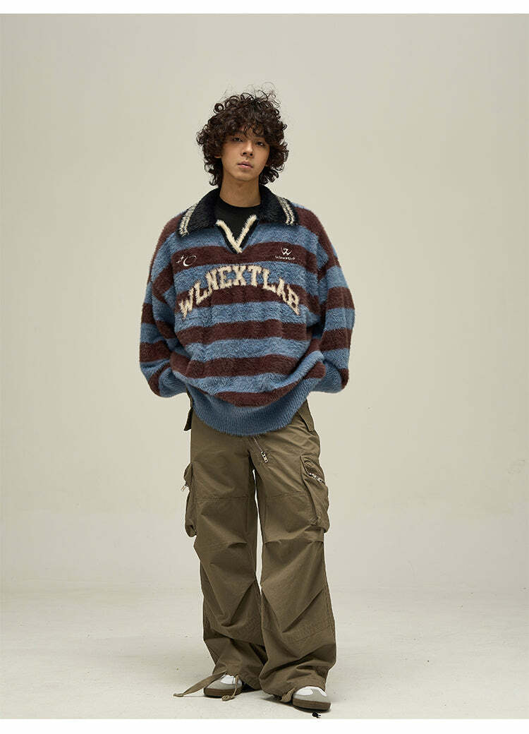 WLNEXT Y2K Collared Sweater - Retro 90s Grunge, Summer Outfits, Pastel Goth Fashion