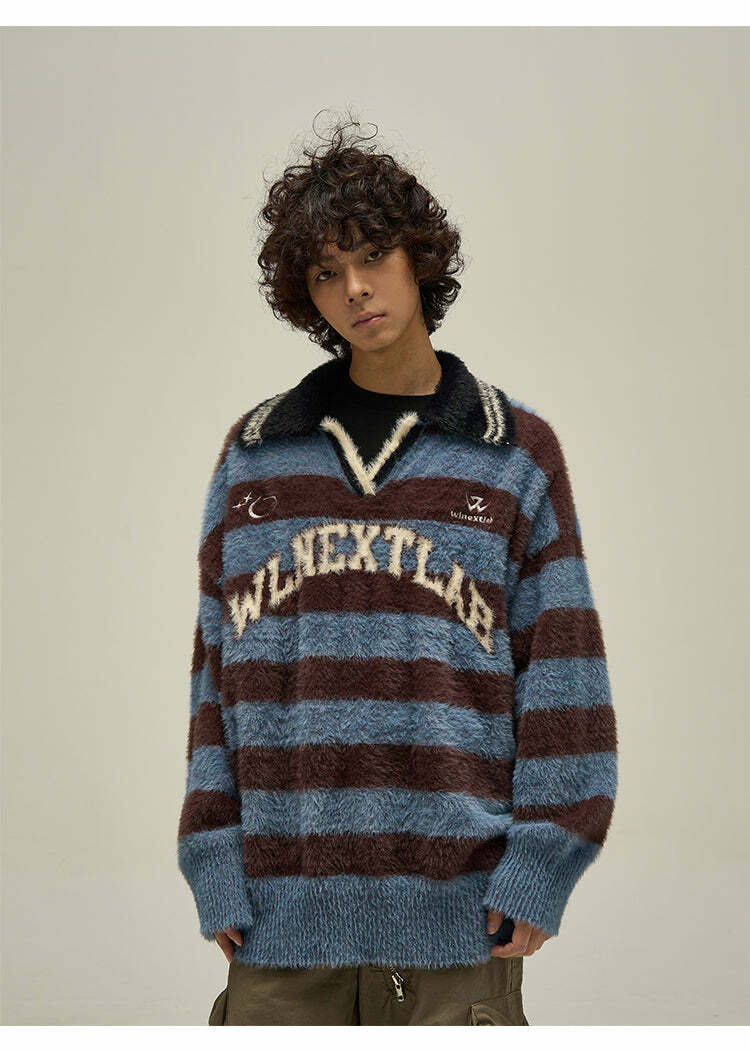 WLNEXT Y2K Collared Sweater - Retro 90s Grunge, Summer Outfits, Pastel Goth Fashion