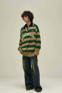 WLNEXT Y2K Collared Sweater - Retro 90s Grunge, Summer Outfits, Pastel Goth Fashion