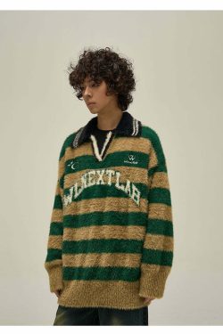 WLNEXT Y2K Collared Sweater - Retro 90s Grunge, Summer Outfits, Y2K Party & Club Fashion