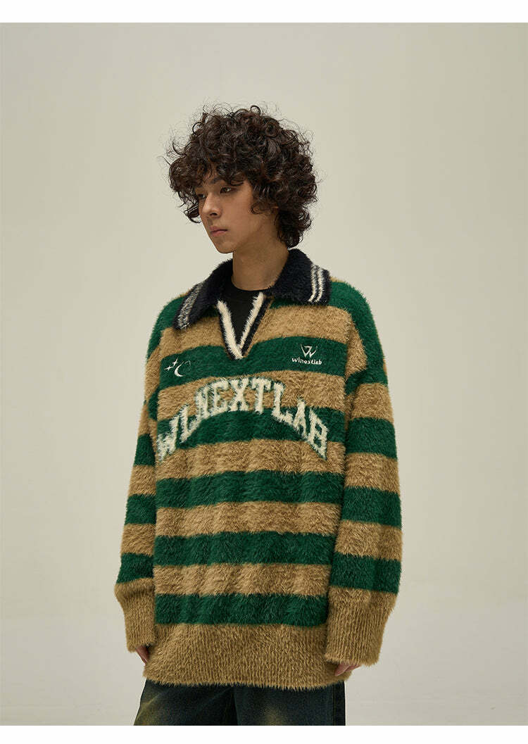 WLNEXT Y2K Collared Sweater - Retro 90s Grunge, Summer Outfits, Y2K Party & Club Fashion