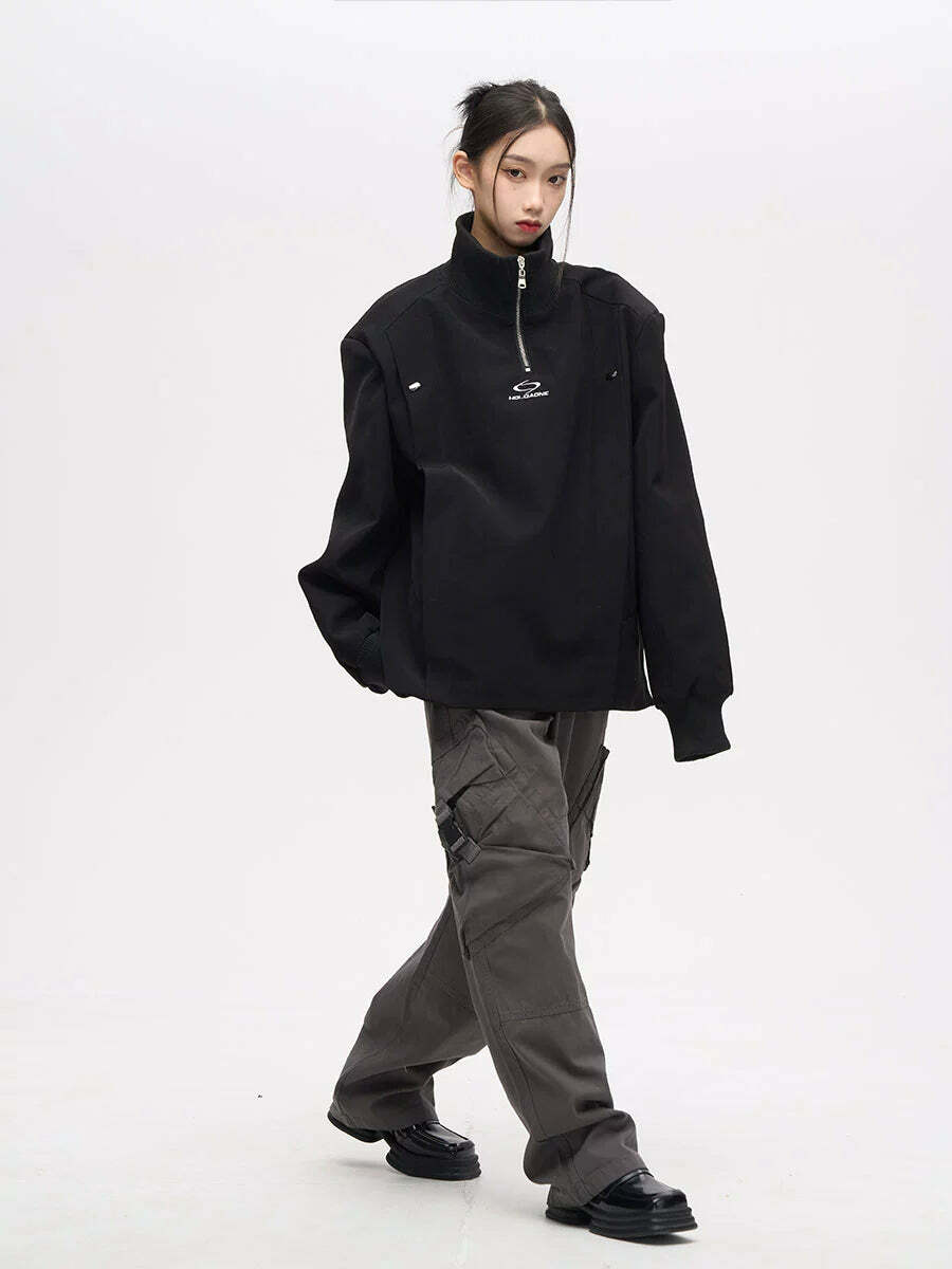 WLNEXT Y2K Grunge Crooked Pocket Cargo Pants - 90s Retro Summer Outfit for Women