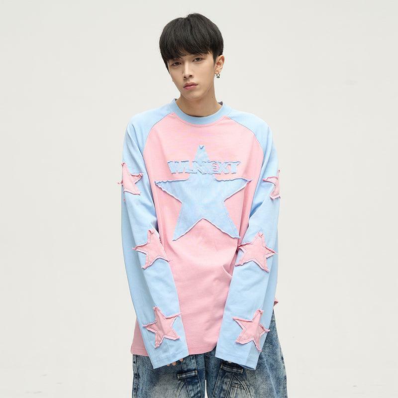 Wlnext Y2K Patchwork Longsleeve Shirt - Retro 90s Grunge, Summer Outfits, Y2K Fashion