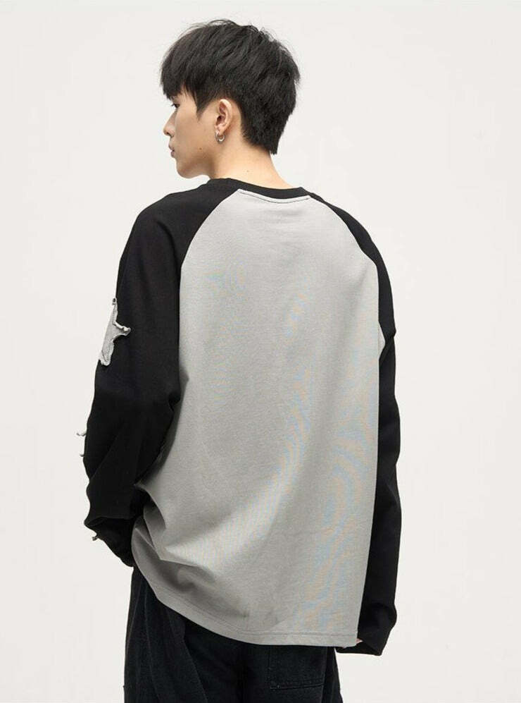 Wlnext Y2K Patchwork Longsleeve Shirt - Retro 90s Grunge, Summer Outfits, Y2K Fashion