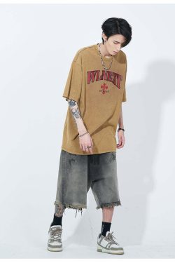 WLNEXT Y2K Vintage Raw Edge Denim Shorts - 90s Grunge Summer Outfit, Retro Y2K Fashion