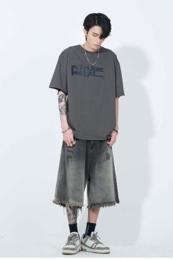 WLNEXT Y2K Vintage Raw Edge Denim Shorts - 90s Grunge Summer Outfit, Retro Y2K Fashion