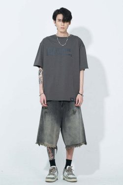 WLNEXT Y2K Vintage Raw Edge Denim Shorts - 90s Grunge Summer Outfit, Retro Y2K Fashion