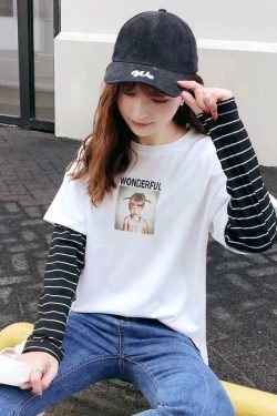 Wonderful Striped Sweatshirt - Y2K Summer, 90s Grunge, Retro, Pastel Goth, Y2K Club Out