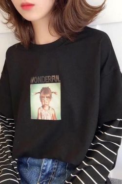 Wonderful Striped Sweatshirt - Y2K Summer, 90s Grunge, Retro, Pastel Goth, Y2K Club Out