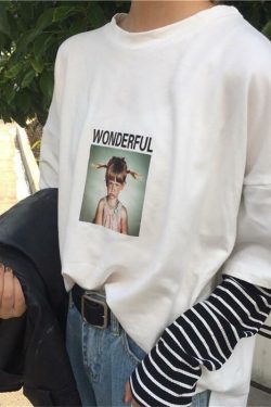 Wonderful Striped Sweatshirt - Y2K Summer, 90s Grunge, Retro, Pastel Goth, Y2K Club Out