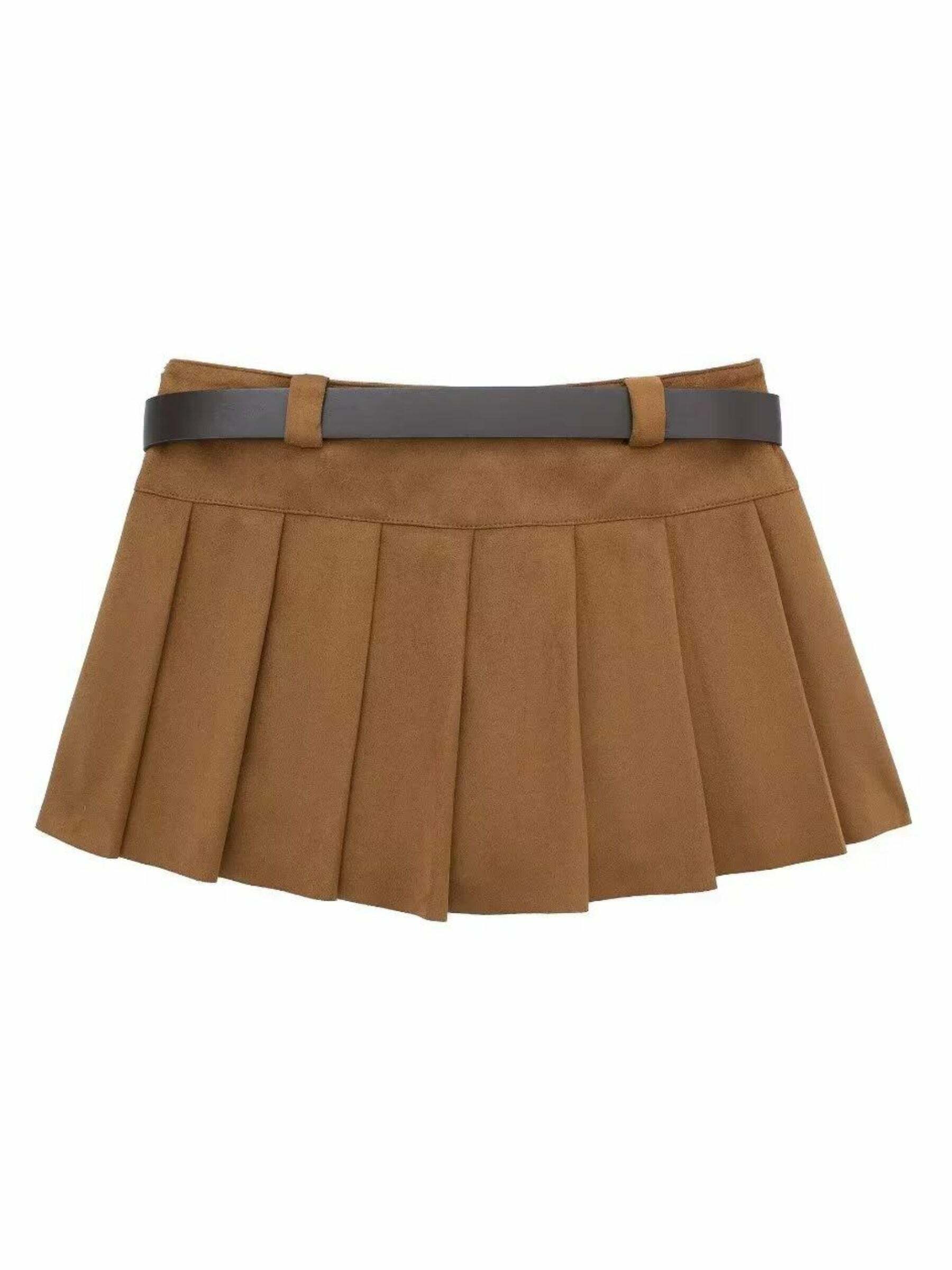 Wrenna Faux Fur Pleated Mini Skirt - Y2K Summer, 90s Grunge, Retro Goth, Y2K Party Outfit